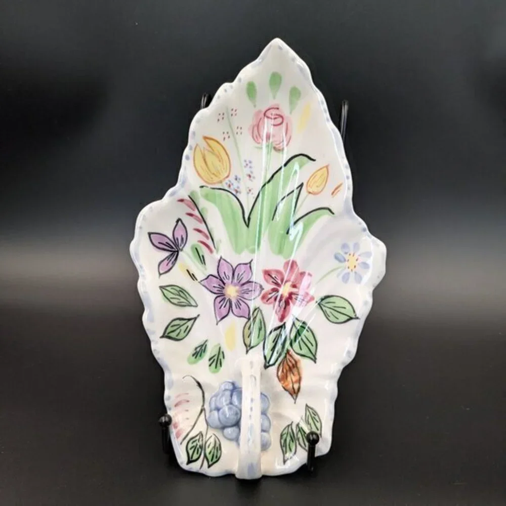 Vintage Blue Ridge Southern Potteries Hand Painted Floral Dish